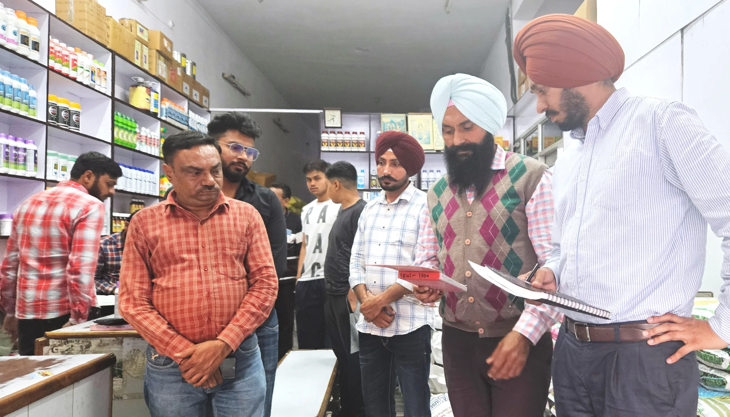 Checking of sellers of fertilizers, pesticides and seeds by Chief Agriculture Officer Bathinda.